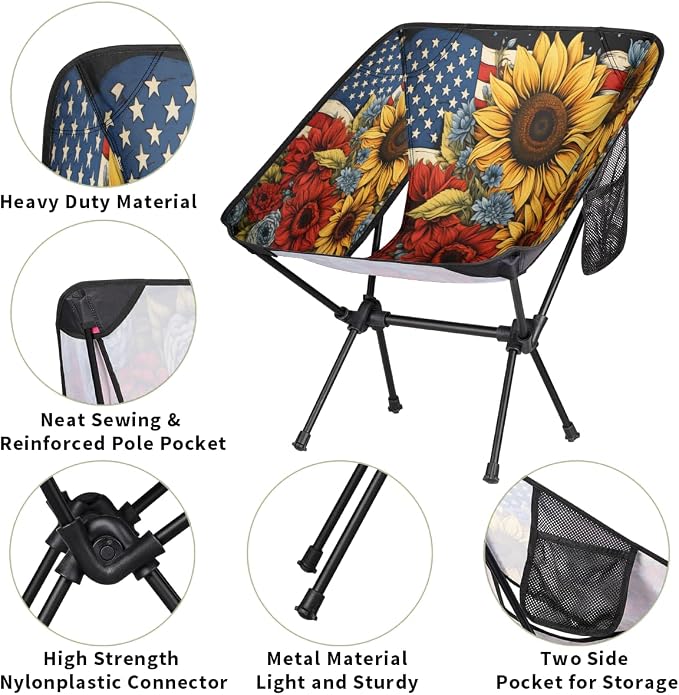 Sunflower American Flag Floral Print