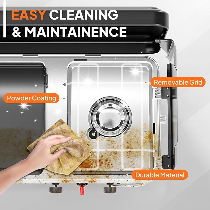 2 Burner (Igniter+Griddle)-Black