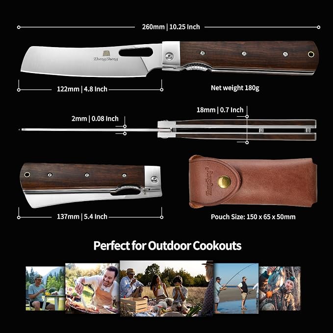#5 Natural wooden Handle - Leather Pouch