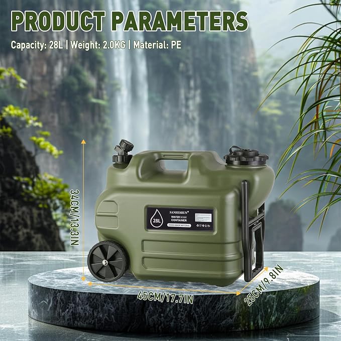 7.4 Gallon With Wheel - Green
