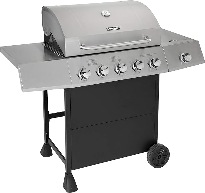 Five Burner Full-Size Gas Grill with Twist-to-Start Ignition