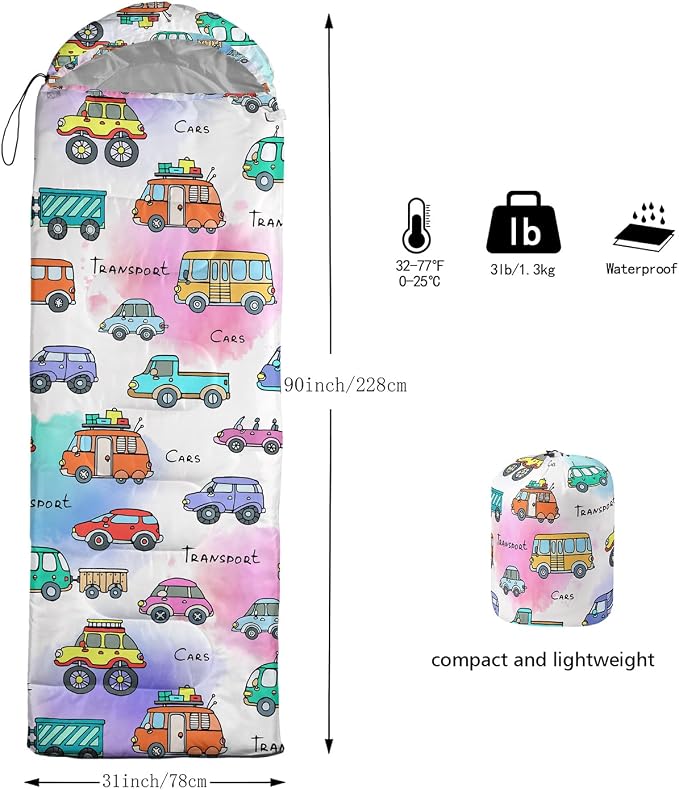 Colorful Tie Dye Cartoon Car