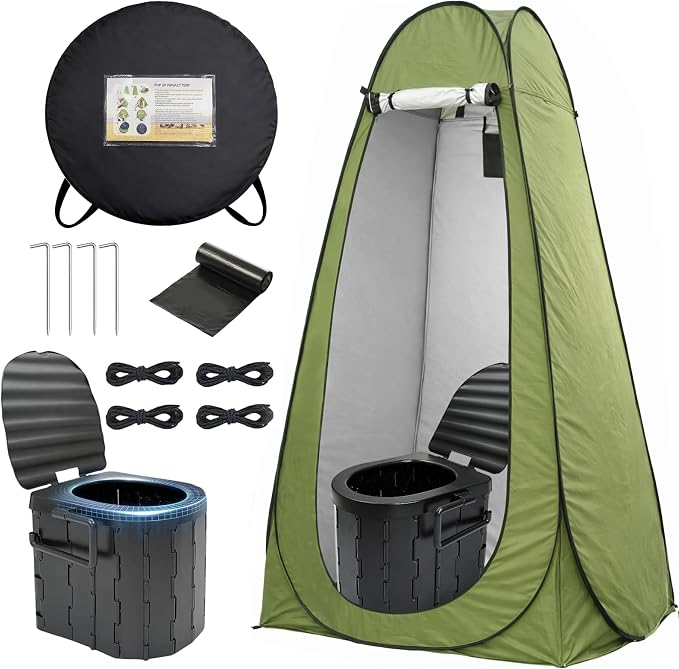 Green Tent with Toilet