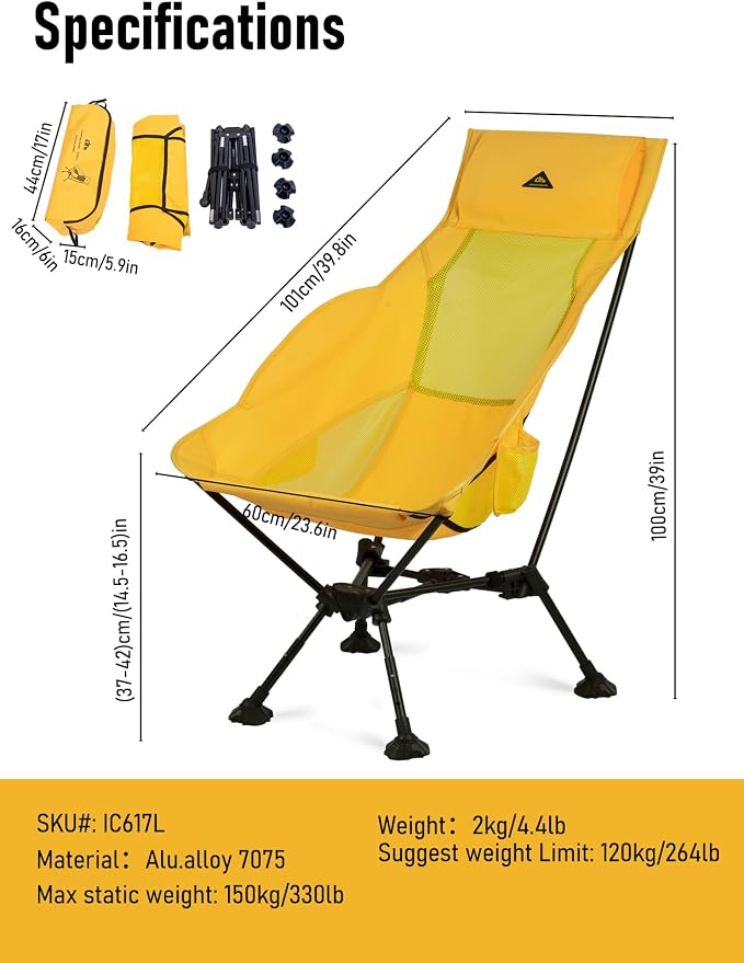 Yellow (Triangular Frame High Back)