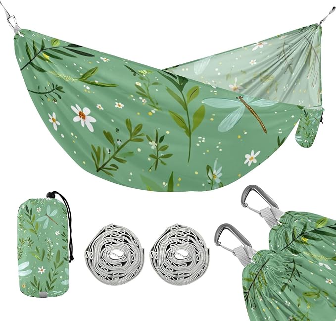 Pastoral Green Dragonflies Flowers Leaves