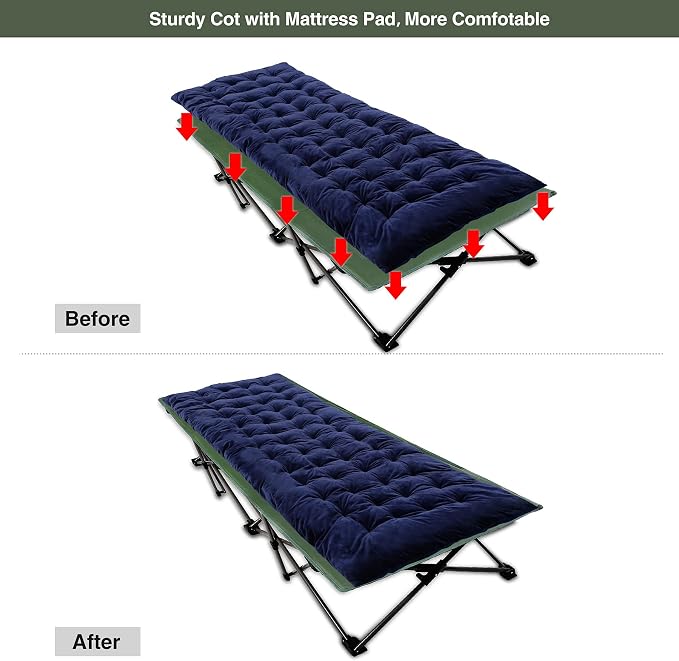 Green Oversize Cot+blue Thick Pad