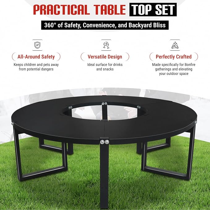 Smokeless Fire Pit + Surround Table