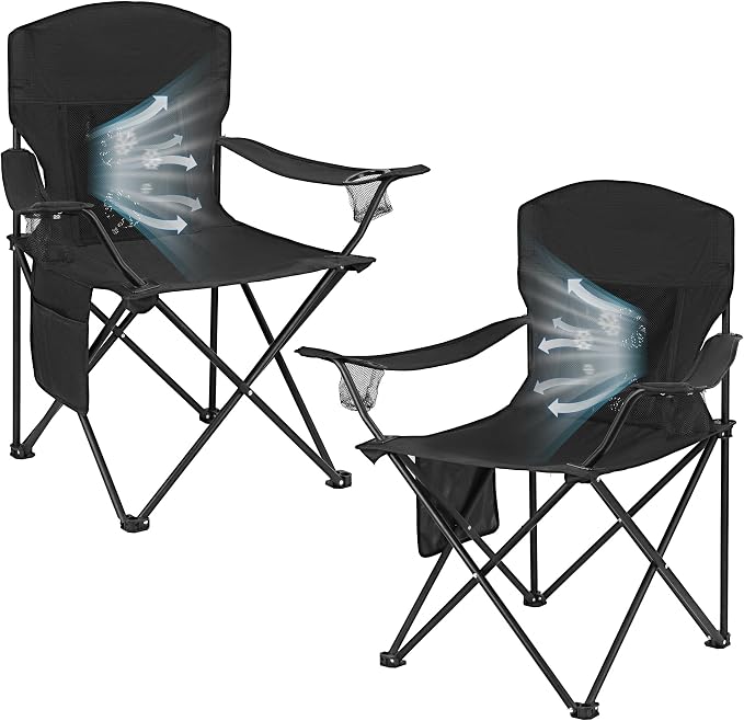 Fan Camping Chairs-2pcs Black