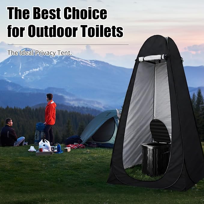Black Tent with Toilet