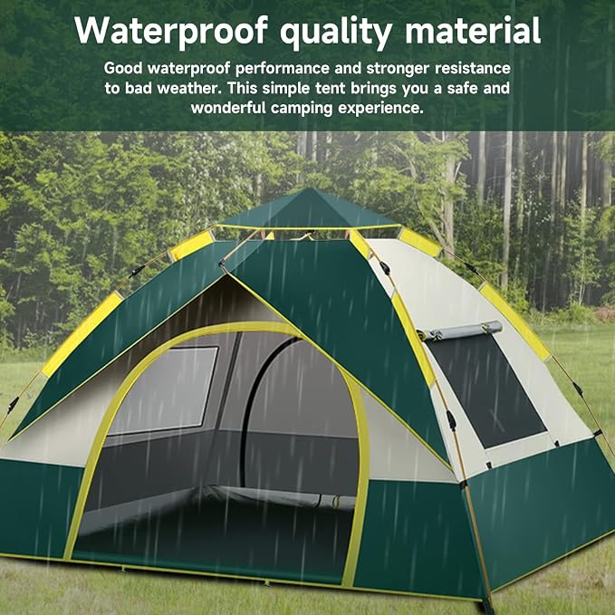 Green with doors and windows 3-4 person