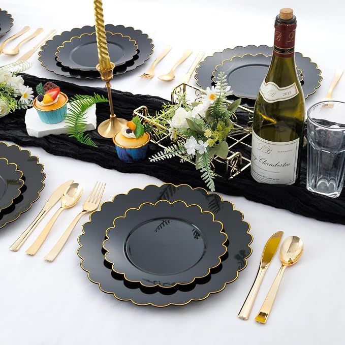 360pcs Gold Plastic Silverware