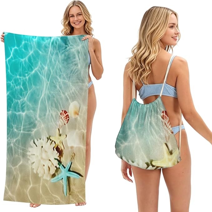 Blue Sea With Starfish Shell Creatures