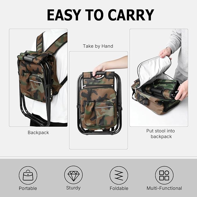 Bc-2 Stools and 1 Bag-camouflage