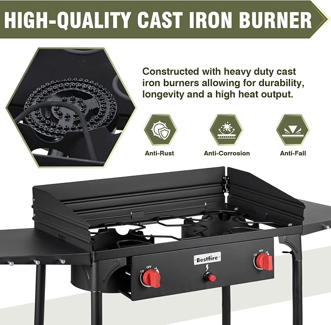 Stove-Windpanel+Auto Ignition+Side Shelves