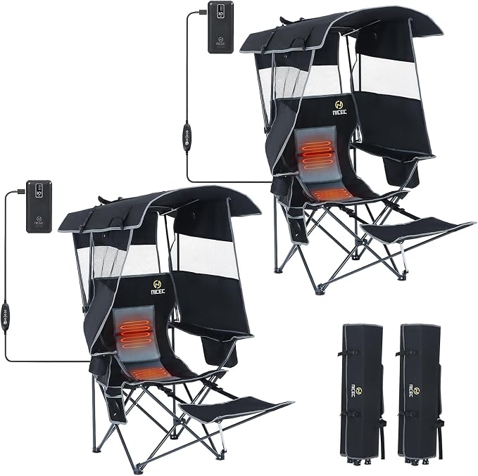 2-pack Heated Chair Black&grey