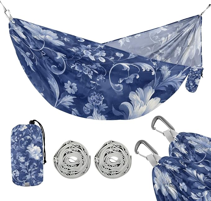 Floral Navy Blue and White Hues