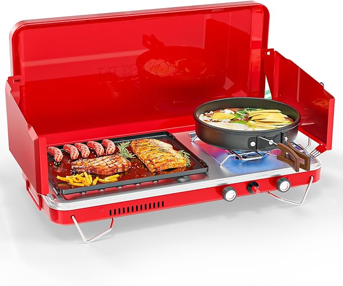 2 Burner (Igniter+Griddle)-Red