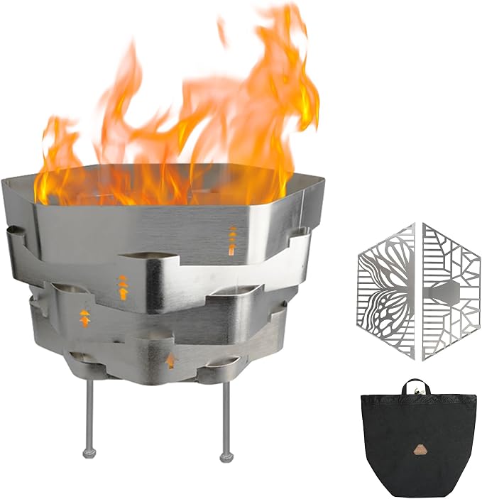 Stainless Steel Firepit with a Grill