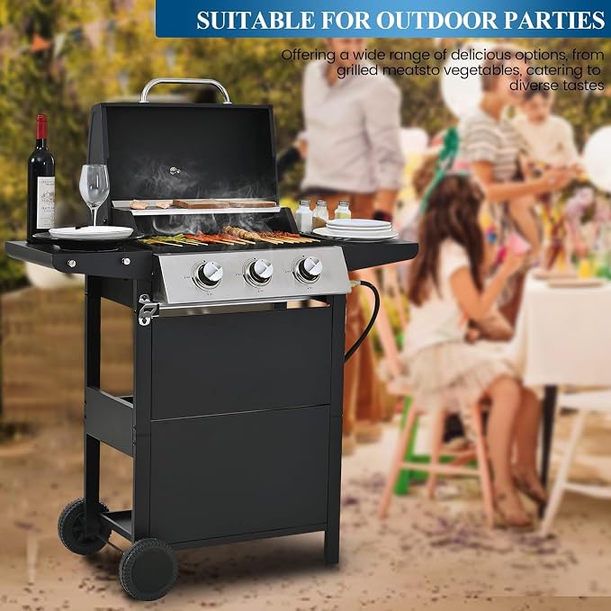Black;3 Burner