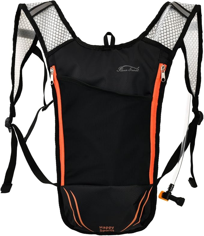(Orange zipper)Black pack with bladder
