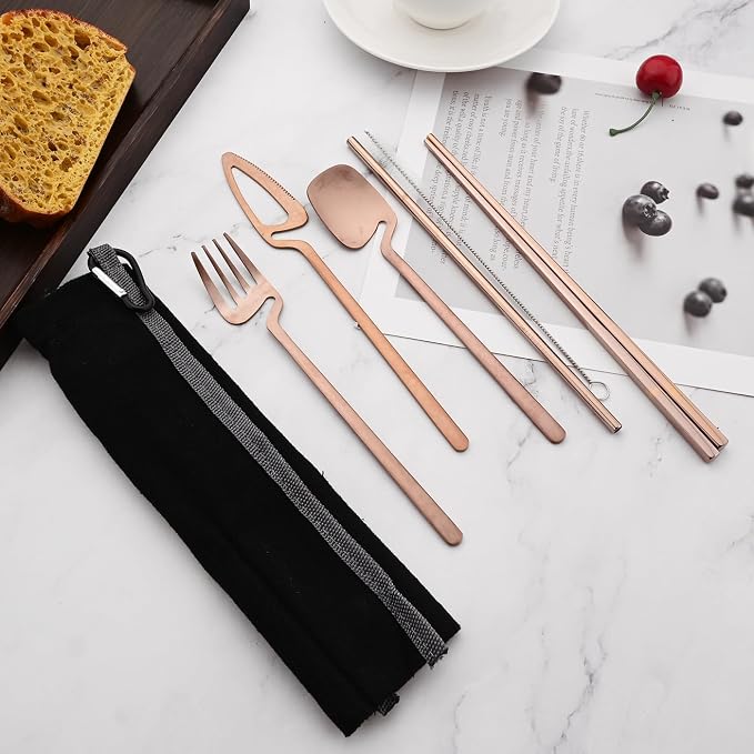 Rose gold - Black pouch