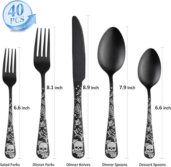 Matte Black-Skull /40pieces
