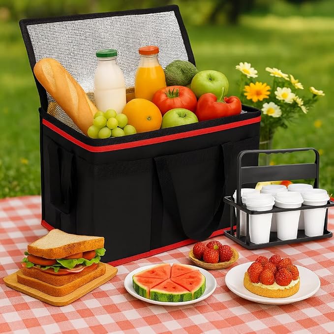 Black-red Bag with Drink Carrier