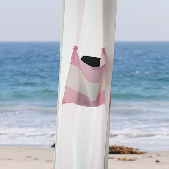 Rose Pink Stripes with Beach Blanket
