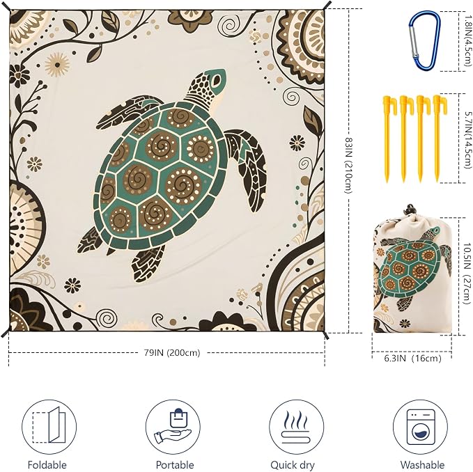 Beige Sea Turtle - Mandala