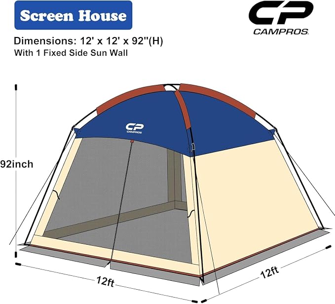 Blue Fixed Side Wall & 12'