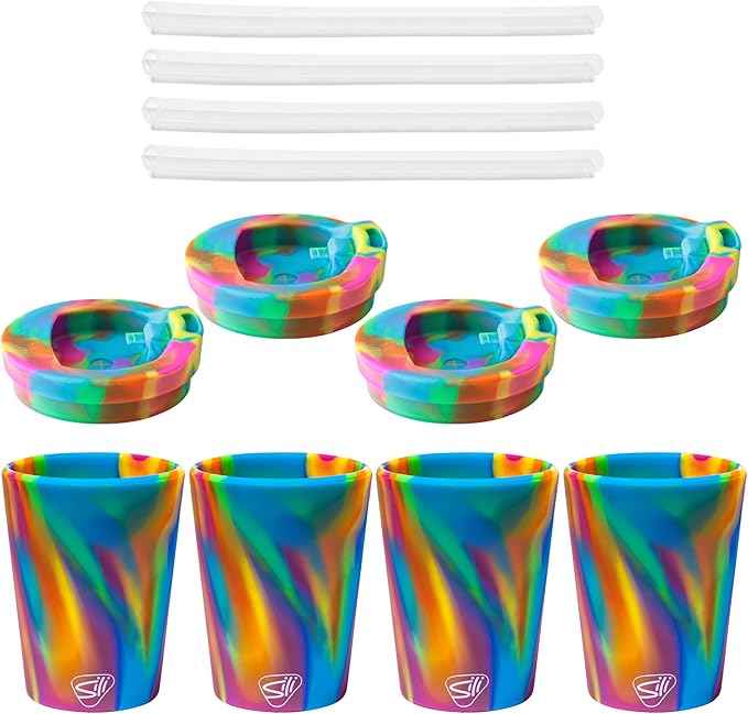 HIPPIE x4, HIPPY HOP TRAVEL LID x 4, FROSTED WHITE x 4