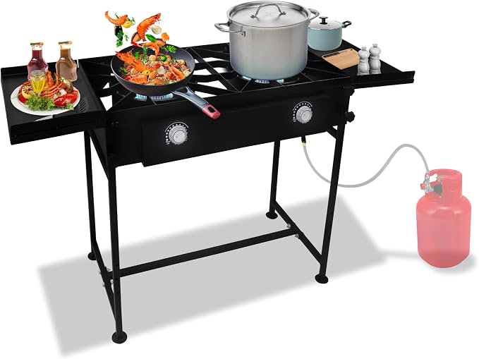 Two Burner Stove + Dual Side Shelf
