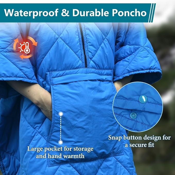 Blue Blanket Poncho