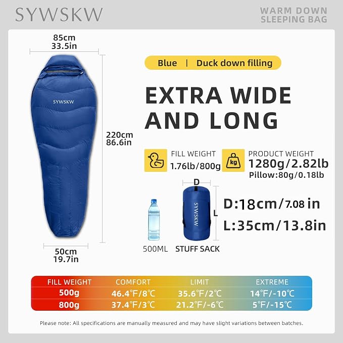 Blue (800g filling down)