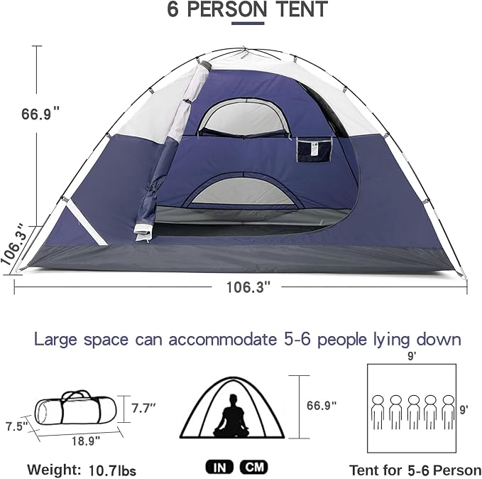 6 personNavy blue/grey-1