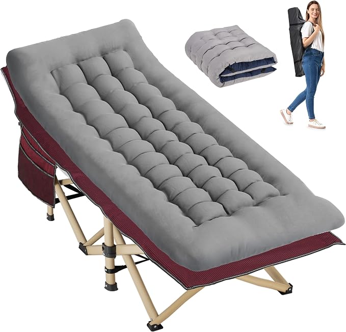 Stripe Red Cot/Grey Pad