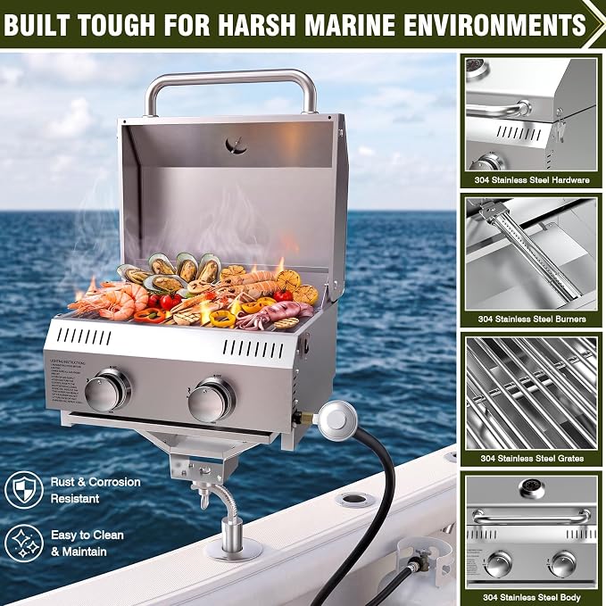 2 burner with Dual Connections&Boat Ship