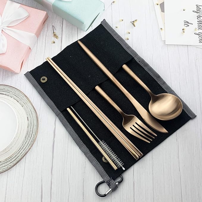 Rose gold-black pouch