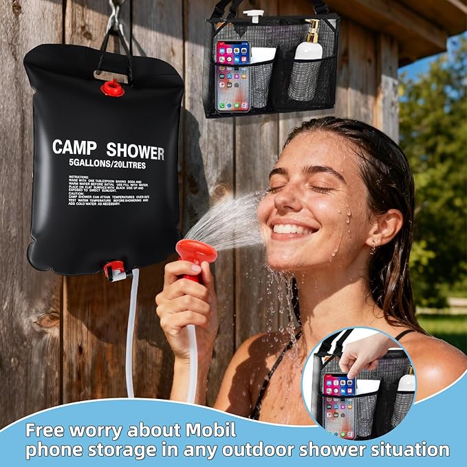 Black shower bag+Black shower caddy