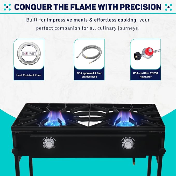 - Two Burner Stove + Bottom Shelf