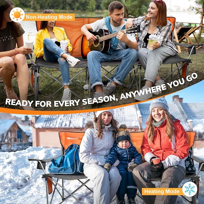 3-person Heated Chair Orange