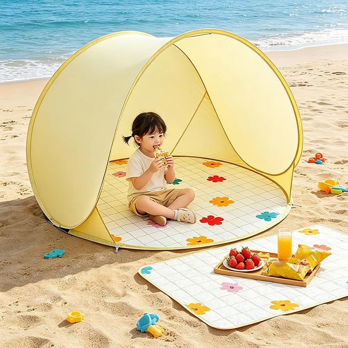 Lemon yellow flower tent+ground nails+storage bag