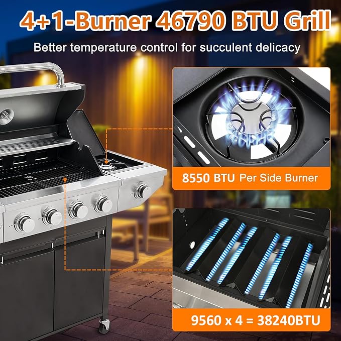 4+1 burner white