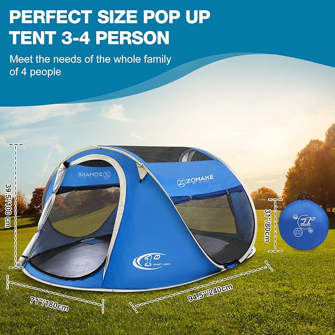 Blue 3-4 Person