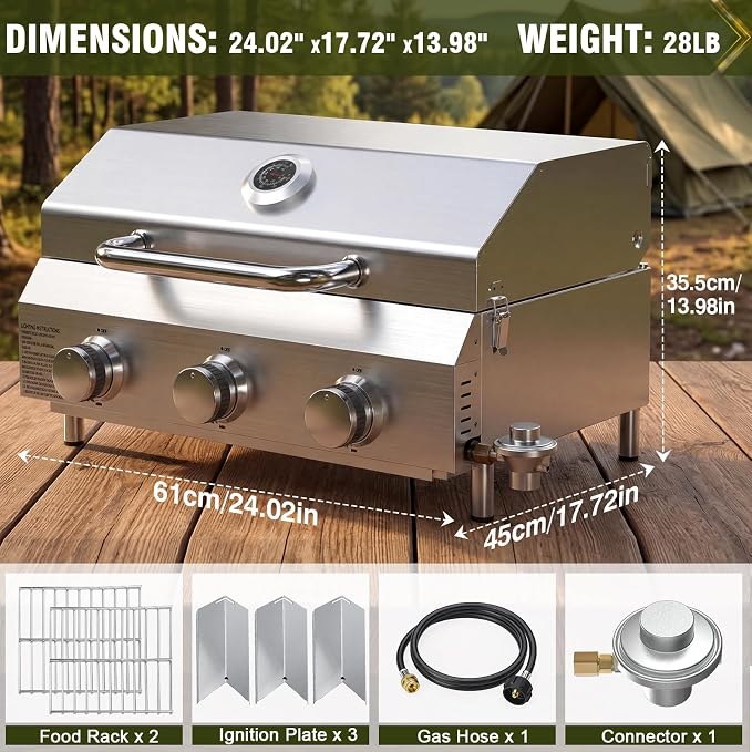 3 burner with Dual Connections