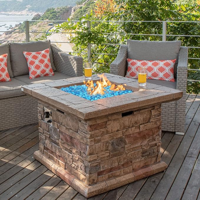 Aqua Blue Fire Glass