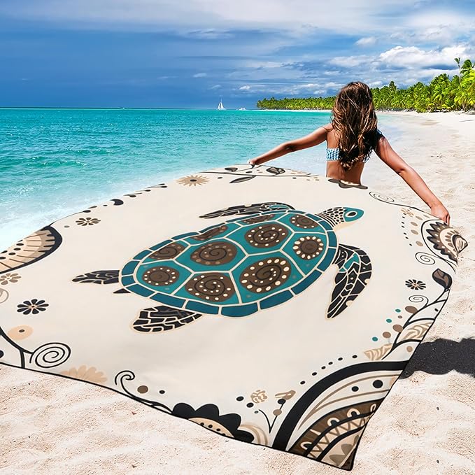 Beige Sea Turtle - Mandala