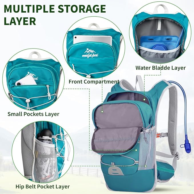 blue with 2L water bladder