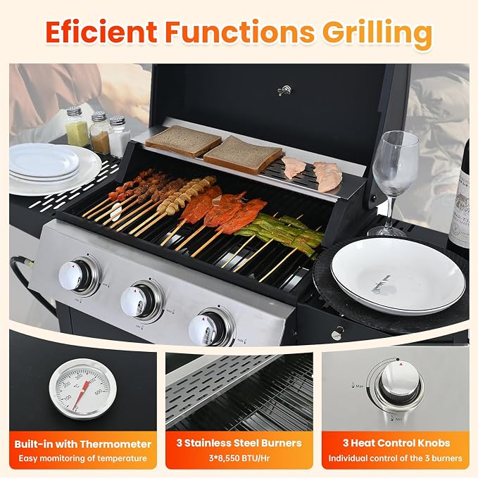Black 3 Burner, 25650 BTU