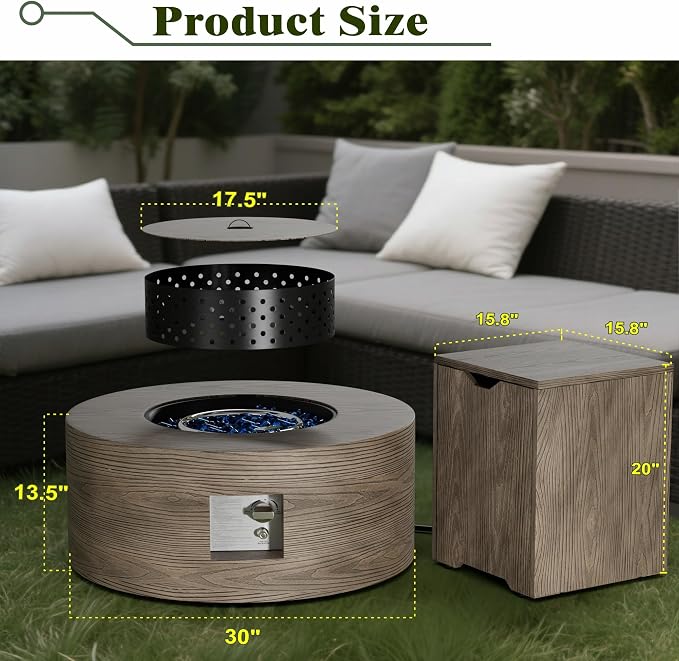 Brown with Wood Grain - 30'' Round Standard
